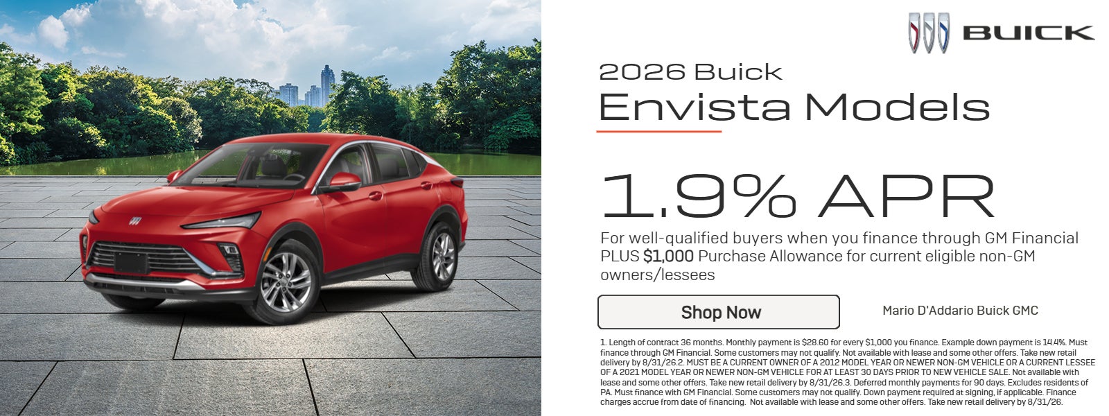 1.9% APR PLUS $1,000 Purchase Allowance for current eligible