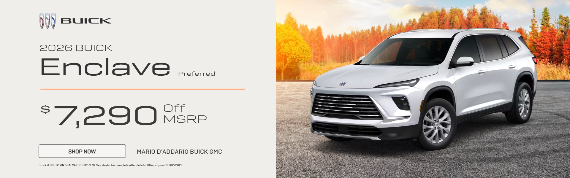 2026 Buick Enclave Preferred $7,290 Off MSRP